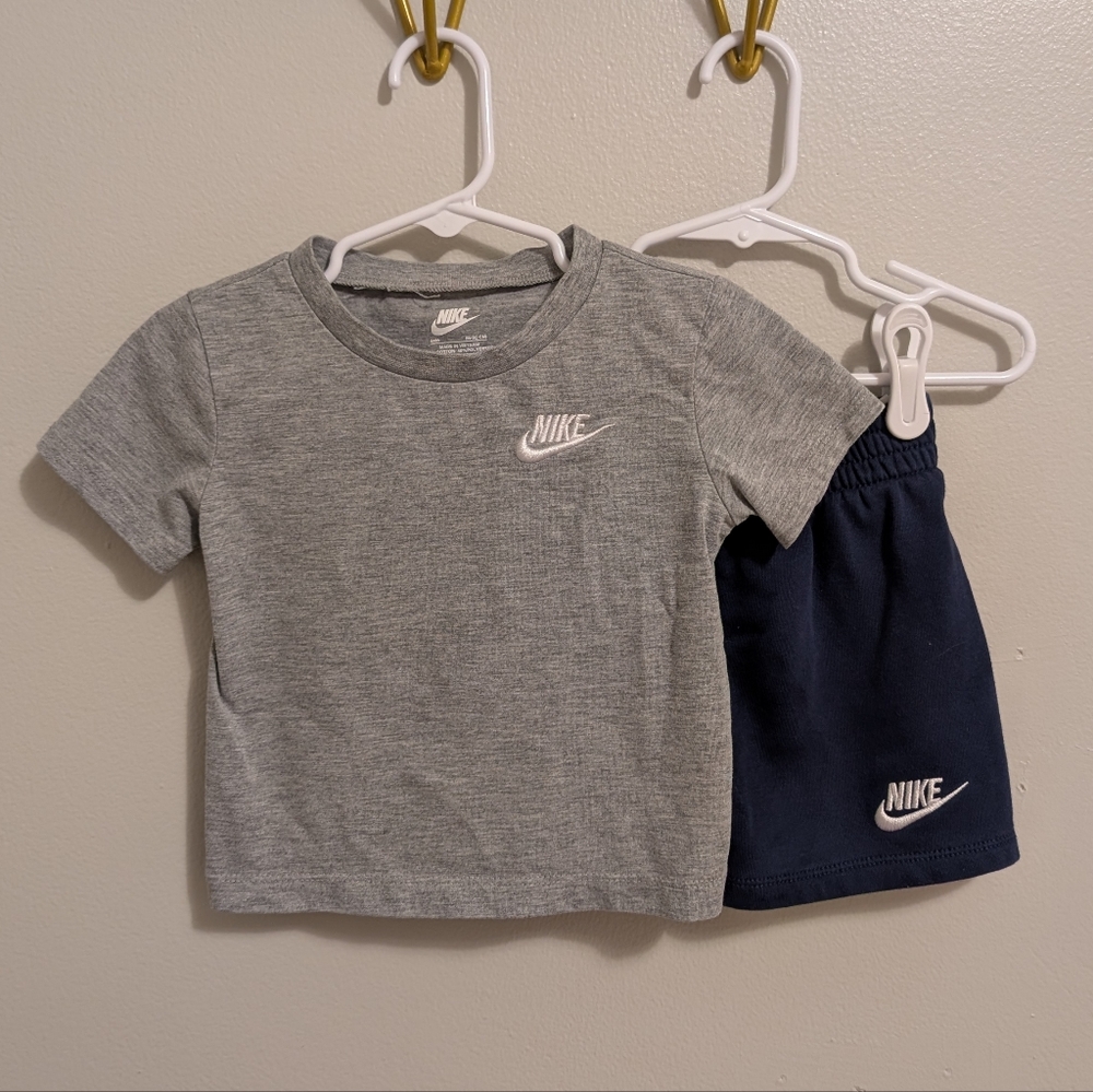 Nike - Gray Tee and Navy Shorts Set